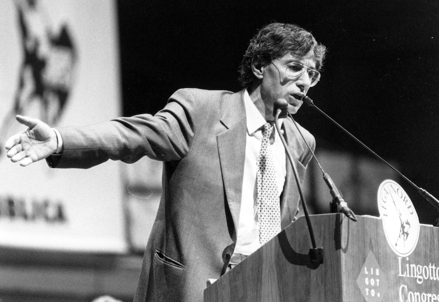 Anni ’90 archivio storico. Umberto Bossi. (LaPresse)