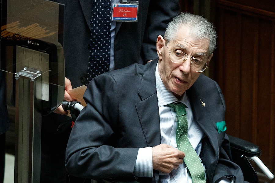 Camera dei Deputati - Prima seduta della XIX legislatura. Nella foto Umberto Bossi. 13/10/2022. Roma. (LAPRESSE)