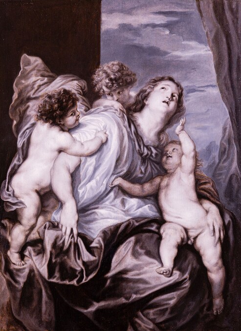 Anton van Dyck, Carità, 1628 – 1629, olio su tavola, 41,4 × 31,2 cm; collezione privata