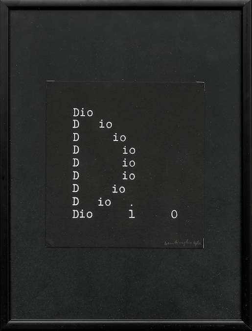 Mirella Bentivoglio Icona nera (Dio-io), 1968 serigrafia su carta, cm 21 x 20 Foto Giorgio Benni Collezione Gianni e Giuseppe Garrera