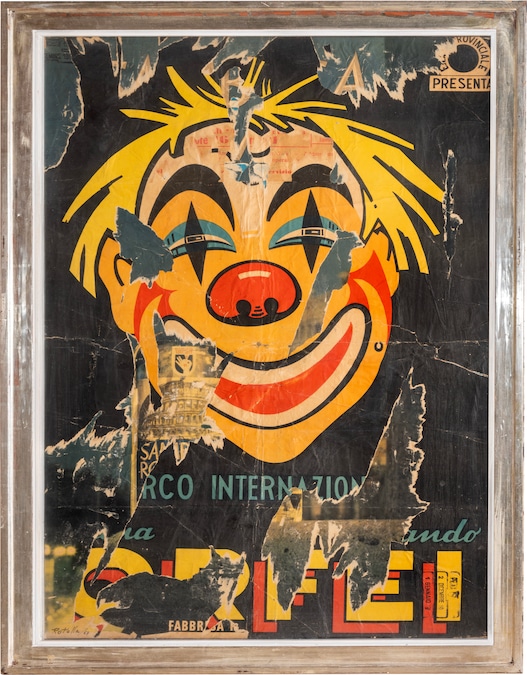 Mimmo Rotella Clown, 1963 décollage, cm 130 x 89 Foto Tommaso Forti Collezione privata, Terni by SIAE 2026