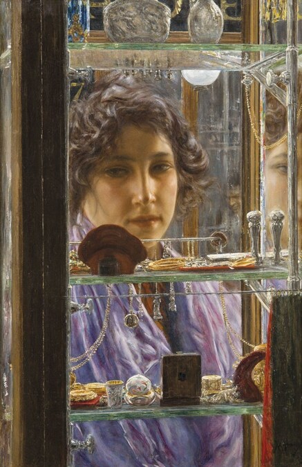 Vincenzo Migliaro, Seduzioni, 1906 circa, olio su tela, 62 × 42 cm, collezione privata