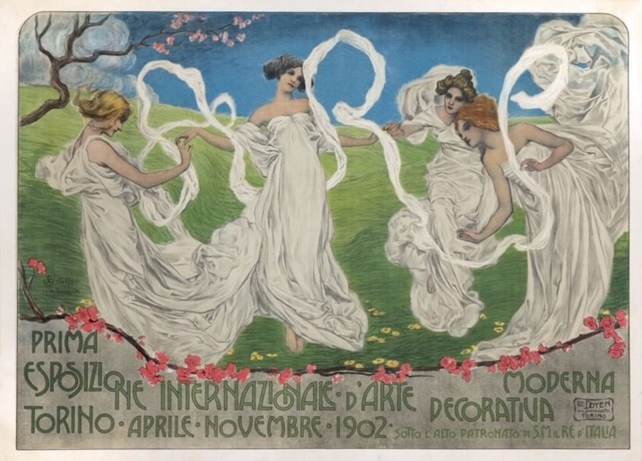 Leonardo Bistolfi, Prima Esposizione Internazionale d’Arte Decorativa Moderna di Torino, 1902, cromolitografia, 106 x 147,7 cm, collezione privata