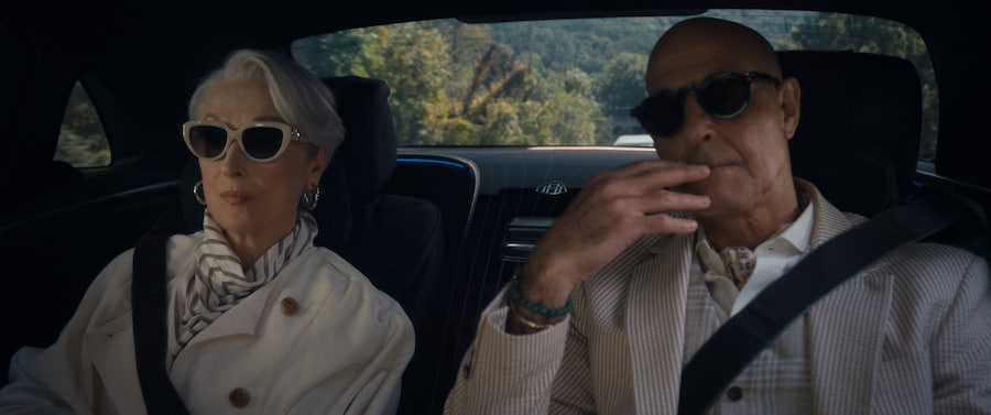 (Da sinistra a destra): Meryl Streep nel ruolo di Miranda Priestly e Stanley Tucci nel ruolo di Nigel Kipling in «Il diavolo veste Prada 2» della 20th Century Studios. Foto per gentile concessione della 20th Century Studios. © 2026 20th Century Studios. Tutti i diritti riservati. (20TH CENTURY STUDIOS)