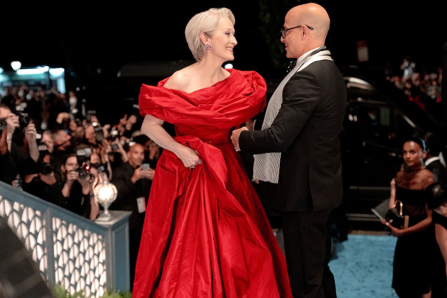 (Da sinistra a destra) Meryl Streep nel ruolo di Miranda Priestly e Stanley Tucci nel ruolo di Nigel Kipling in «Il diavolo veste Prada 2» della 20th Century Studios. Foto di Macall Polay. © 2026 20th Century Studios. Tutti i diritti riservati. (Macall Polay)