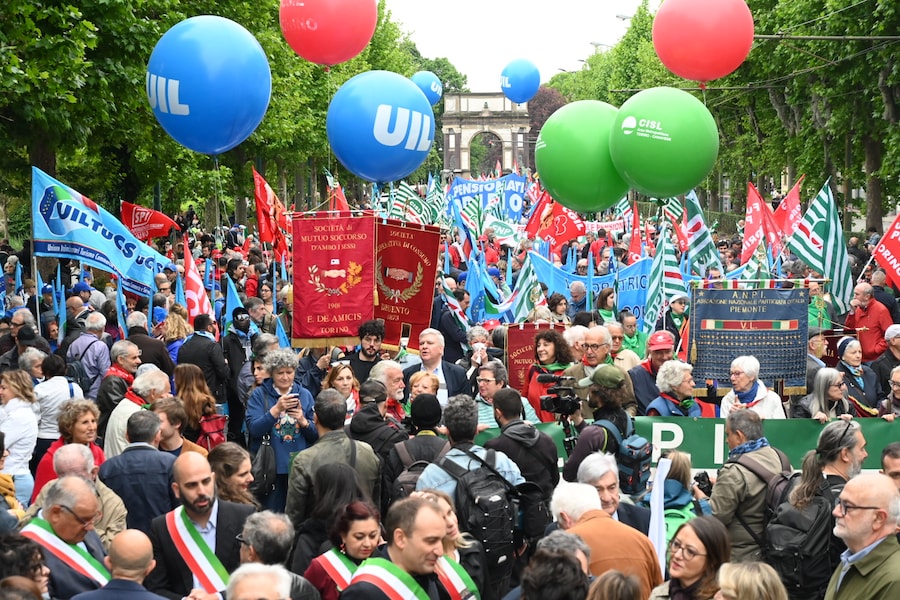Corteo del Primo Maggio a Torino 10 Maggio 2026 (LAPRESSE)