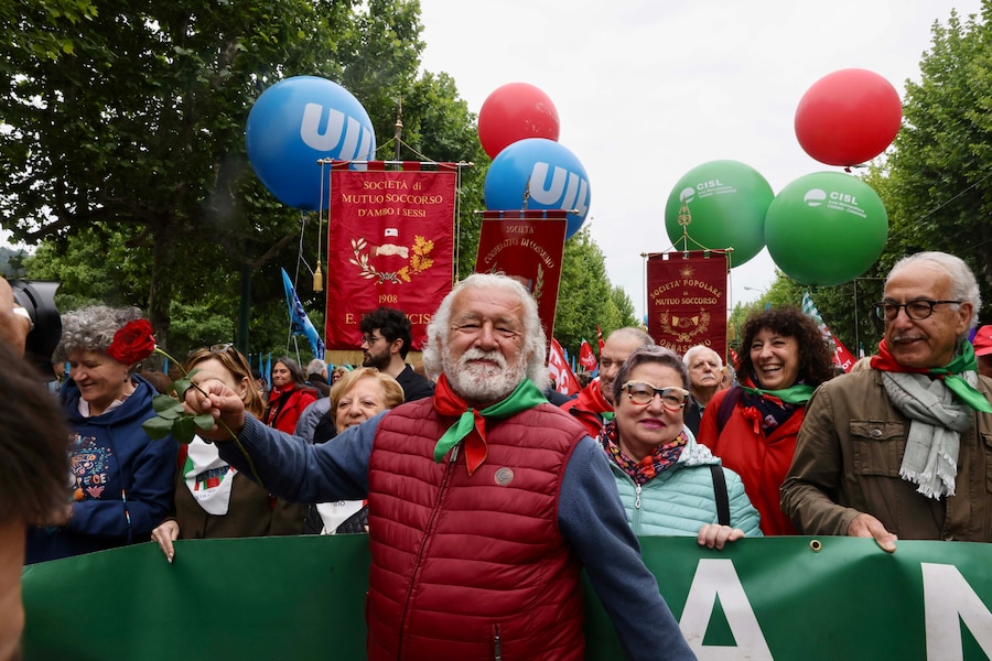Corteo del Primo Maggio a Torino 10 Maggio 2026. (LAPRESSE)