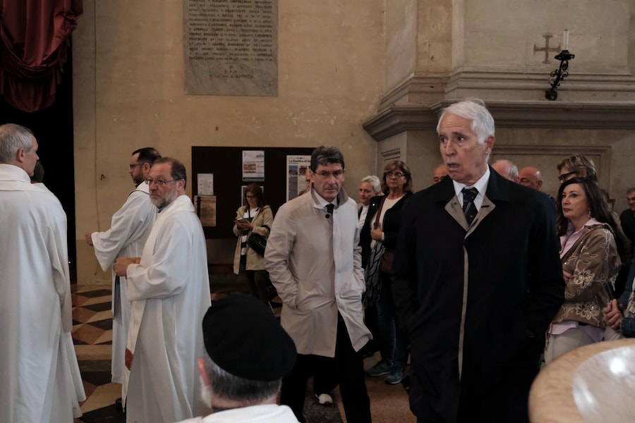 Giovanni Malagò arriva nella Basilica di Santa Giustina, in Prato della Valle, per i funerali di Alex Zanardi, 5 maggio 2026. ANSA/NICOLA FOSSELLA (ANSA)