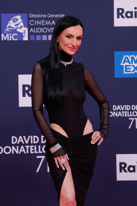 Arisa durante la 71ª edizione dei Premi David di Donatello agli studi di Cinecittà, a Roma, il 6 maggio 2026. (ANSA/Giuseppe Lami)