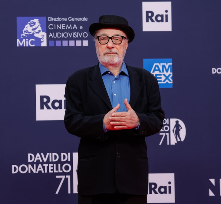 Gianni Amelio durante la 71ª edizione dei Premi David di Donatello agli studi di Cinecittà, a Roma, il 6 maggio 2026. (ANSA/Giuseppe Lami)