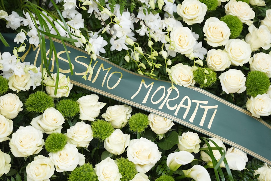 La corona funebre di Massimo Moratti in occasione dei funerali di Evaristo Beccalossi a Brescia, nel nord Italia – venerdì 8 maggio 2026. Notizie – Sport. (Foto di Spada/LaPresse) (LAPRESSE)