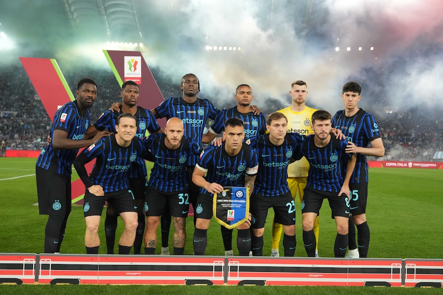 L'Inter durante la finale della Coppa Italia Frecciarossa 2025/2026 tra Lazio e Inter Milano allo Stadio Olimpico di Roma. (LAPRESSE)