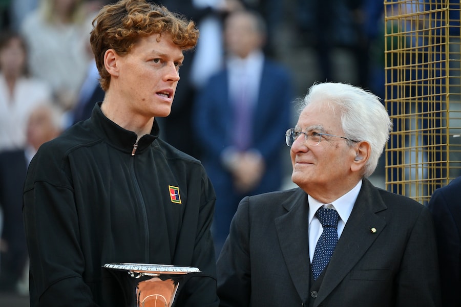 Jannik Sinner e il Presidente Sergio Mattarella.- World Copyright Foto IPP/Cavaliere Emiliano. Roma 17/05/2026. Tennis Internazionali d'Italia 2026. (Italy Photo Press)