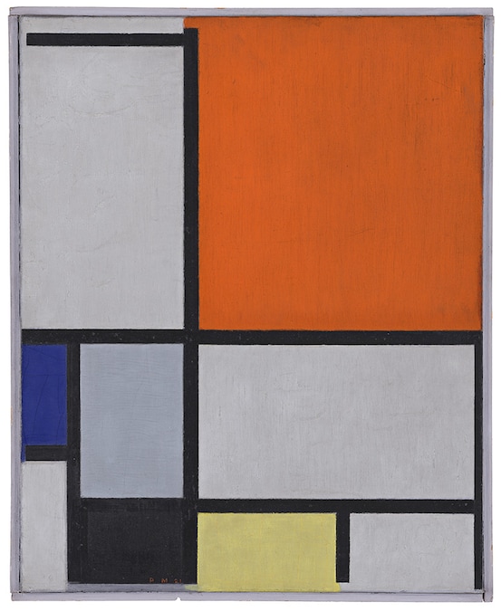 LOT 5A - PIET MONDRIAN, Composition with Large Red Plane, Blue, Gray, Black and Yellow