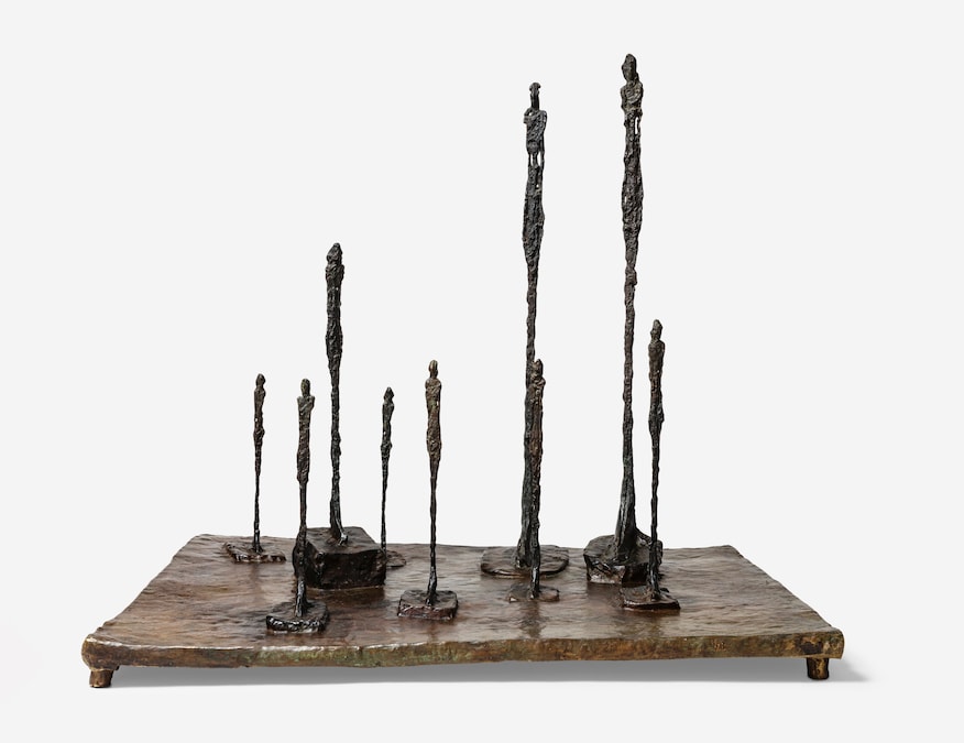 Lotto 7, Alberto Giacometti, La Clairière (Composizione con nove figure), ideata nel 1950 e fusa nel 1960, stima: 18-25 milioni di dollari