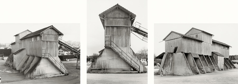 Autore: Bernd & Hilla Becher Titolo: Cava di ghiaia, Oberbüren, San Gallo, Svizzera #: Gruppe-BHB Anno: 2001 Tecnica: 3 Stampe ai sali d’argento (Copyright: Estate Bernd & Hilla Becher, rappresentato da Max Becher Courtesy Sprüth Magers)