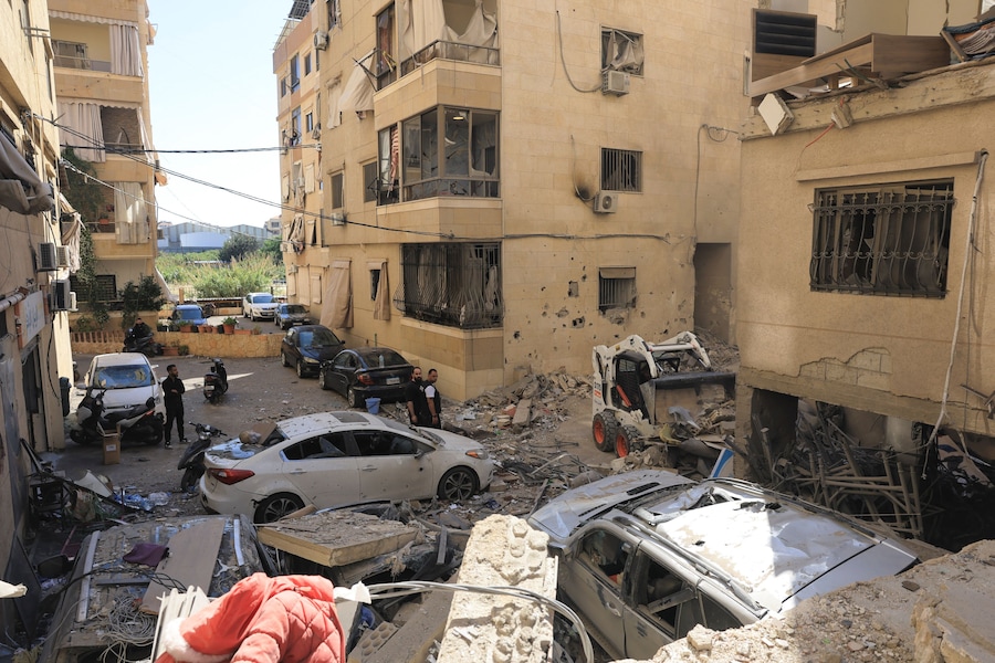 Una veduta dei danni causati da un attacco israeliano nei sobborghi meridionali di Beirut, in Libano, il 28 maggio 2026. REUTERS/Raghed Waked (REUTERS)