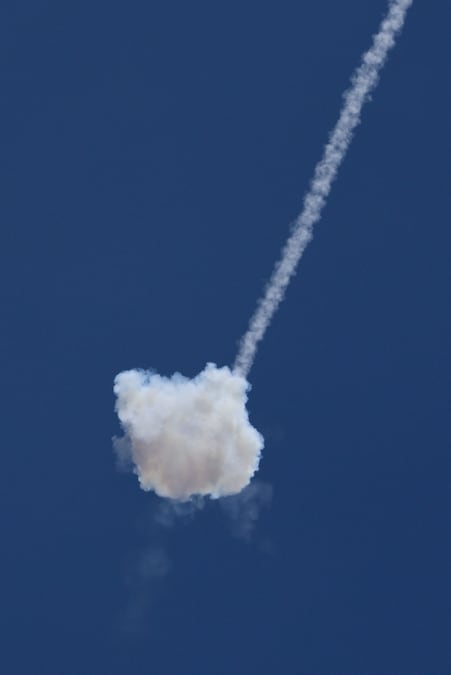 Un proiettile viene intercettato sopra il territorio israeliano. (REUTERS)