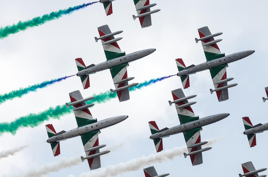 The Frecce Tricolori Italian Air Force aerobatic demonstration team perform on the occasion of the 80th anniversary of Republic Day, in Rome, Italy, 2 June 2026. ANSA/GIUSEPPE LAMI (ANSA)