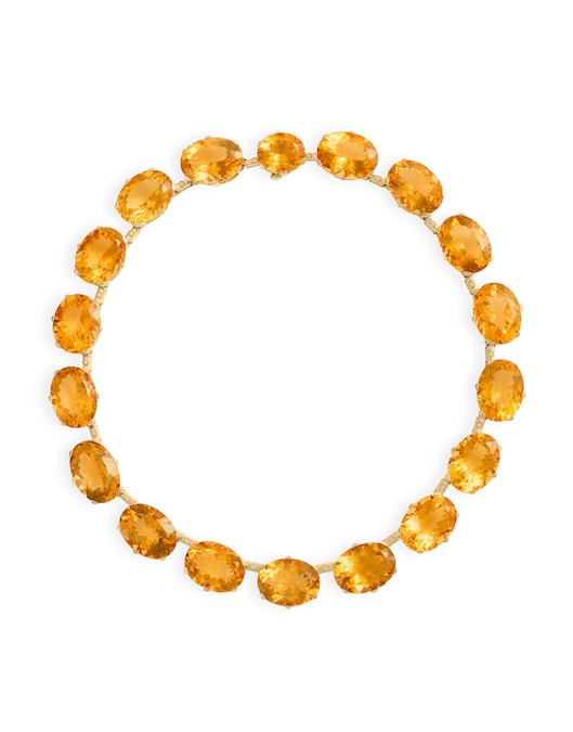 Dolce & Gabbana. Collana Anna con 18 citrini taglio ovale misto (316 ct circa) alternati a piccoli diamanti tondi taglio brillante