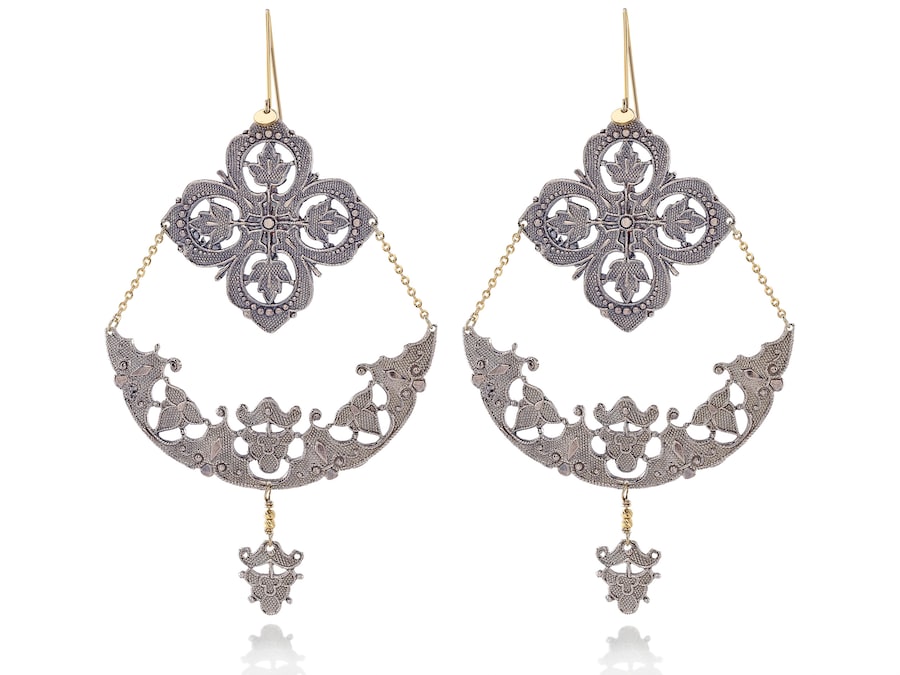Atelier VM. Orecchini in argento 925 e dettagli in oro giallo 9 kt