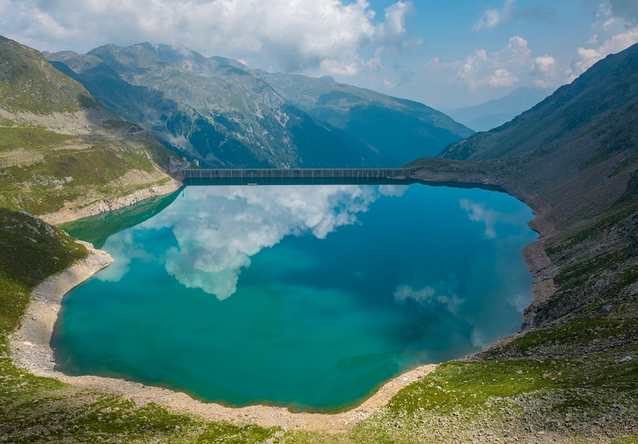 Lago artificiale di Alperia in Val D’Ultimo