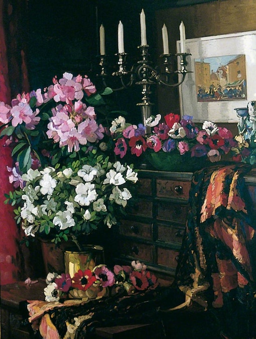 Richter, Herbert Davis; The Indian Shawl; The Mercer Art Gallery, Harrogate; http://www.artuk.org/artworks/the-indian-shawl-9048 (Artwork Copyright: the copyright)