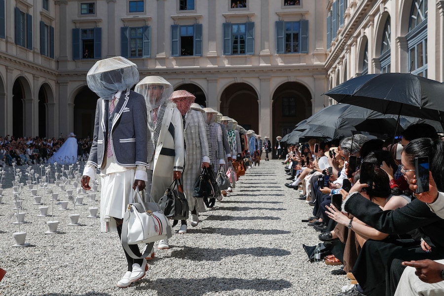 Thom Browne, la collezione PE 2027. (REUTERS)