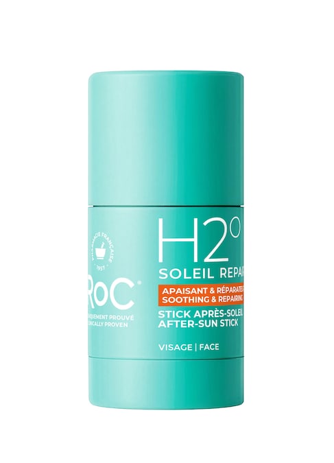 Stick doposole per il viso con aloe e karité, ROC (15 ml, 16 €).