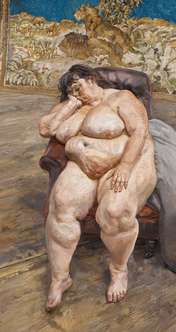 Lucian Freud, Sleeping by the Lion Carpet, Sold for £29,260,000