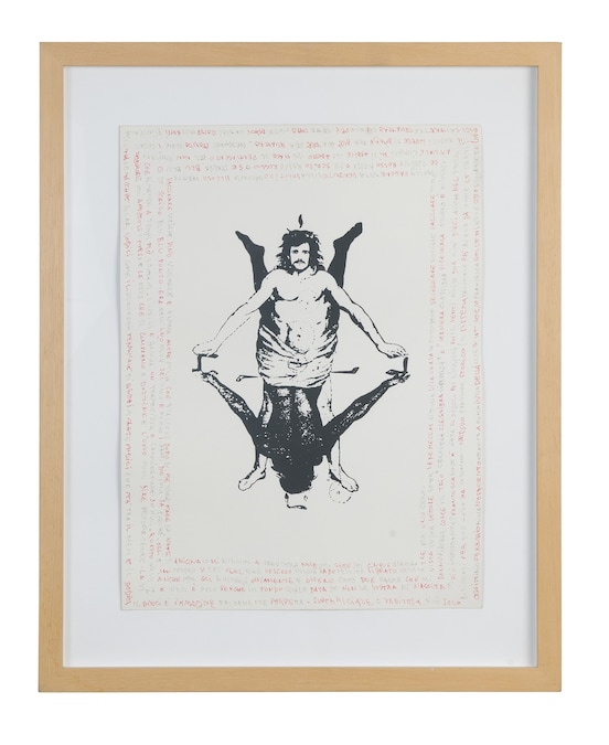 Senza titolo (Shaman Showman), 1980 Mixed media on paper / tecnica mista su carta 40 x 30 cm (15 3/4 x 11 3/4 in.) Cat Rais: n. 1512, p. 48, vol III/2a, (a. 5600) Courtesy of Ben Brown Fine Arts