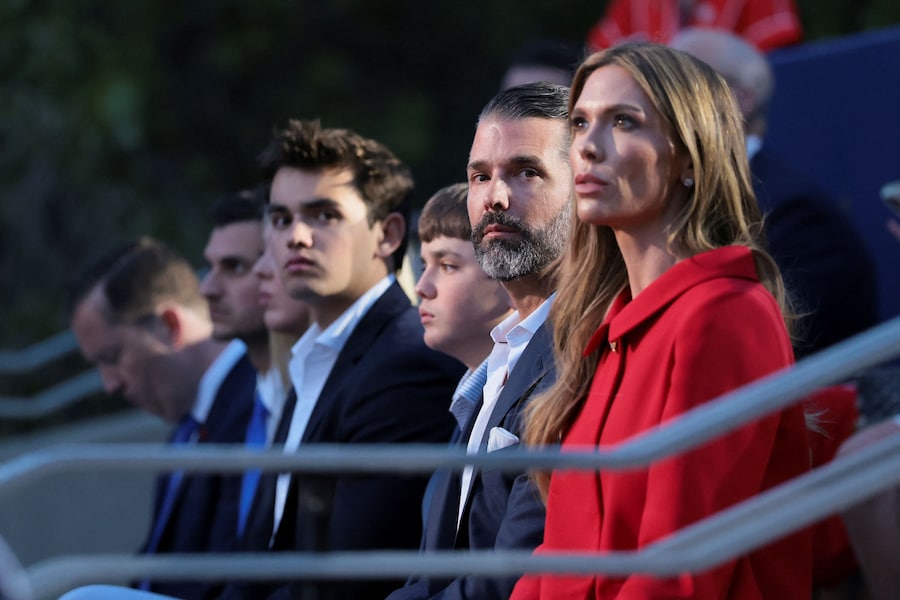 Donald Trump Jr., figlio del presidente degli Stati Uniti Donald Trump, partecipa a una celebrazione per il 250° anniversario dell'indipendenza degli Stati Uniti, al Monte Rushmore a Keystone, nel South Dakota (Stati Uniti), il 3 luglio 2026. REUTERS/Kylie Cooper (REUTERS)