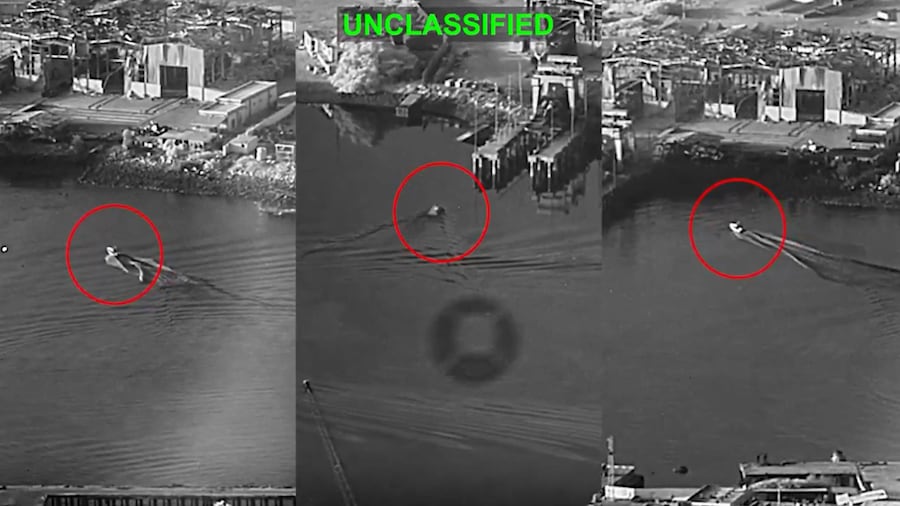 Un frame tratto da un video mostra la terza notte consecutiva di attacchi contro l'Iran, 14 luglio 2026. (ANSA)