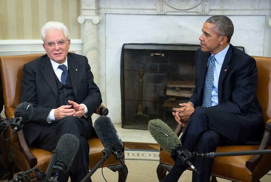 8 febbraio 2016 - Washington - Il Presidente della Repubblica Sergio Mattarella con il Presidente degli Stati Uniti d'America Barack Obama. (Foto di Paolo Giandotti - Ufficio per la Stampa e la Comunicazione della Presidenza della Repubblica)