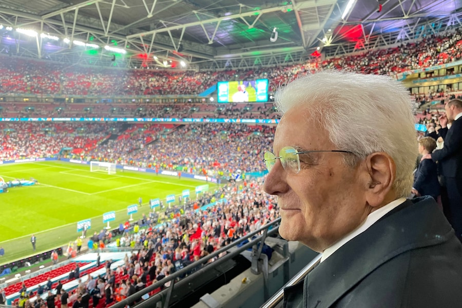 11 Luglio 2021 - Il Presidente della Repubblica Sergio Mattarella alla finale degli europei di calcio (Ufficio Stampa della Presidenza della Repubblica)
