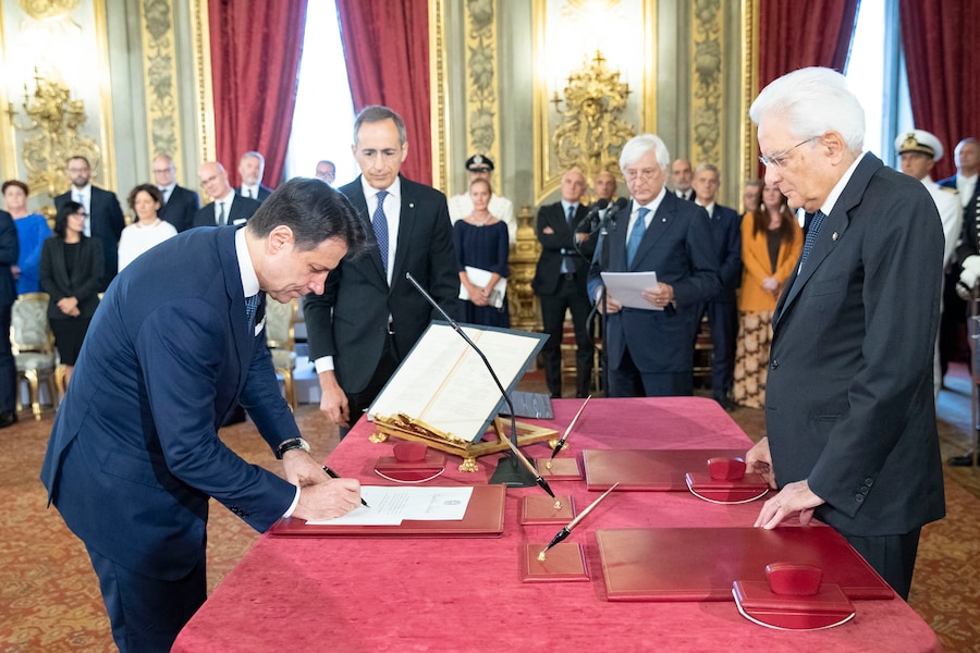 5 settembre 2019 - Quirinale - Il presidente della Repubblica Sergio Mattarella con il presidente del Consiglio dei Ministri Giuseppe Conte in occasione del giuramento del nuovo Governo Conte. (Foto di Francesco Ammendola - Ufficio per la Stampa e la Comunicazione della Presidenza della Repubblica)
