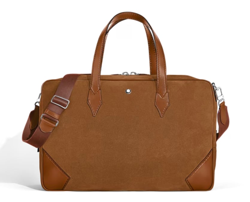 Montblanc. In suede con sistema satellite per aggancio al trolley, modello Weekender 45