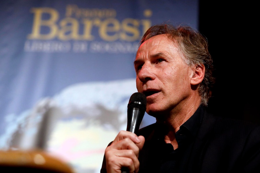 Franco Baresi presenta il suo libro "Libero di sognare" presso il locale Spirit de Milan a Milano, 7 ottobre 2021. (ANSA/Mourad Balti Touati)