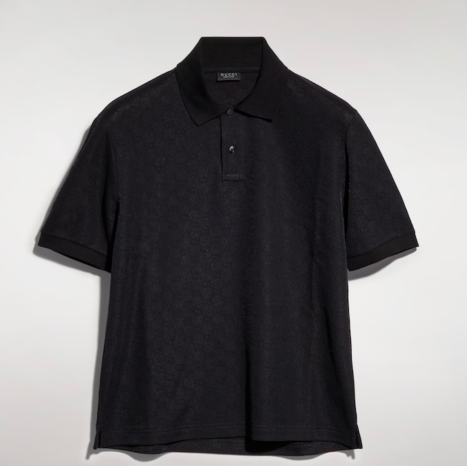 Gucci. Polo jacquard GG in tessuto tecnico e vestibilità loose