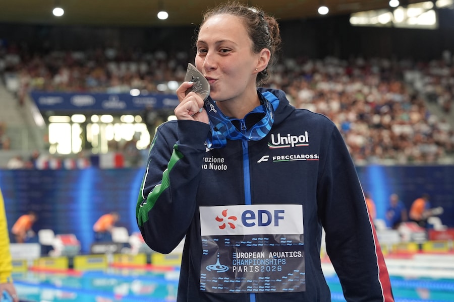 Anita Gastaldi, medaglia d'argento nella finale dei 200 m misti femminili, in rappresentanza dell'Italia ai Campionati europei di nuoto di Parigi 2026, Parigi, 15 agosto 2026. (LAPRESSE/Gian Mattia D’Alberto)