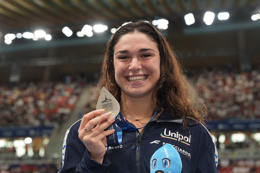 Benedetta Pilato conquista la medaglia d'argento nei 50 m rana femminili ai Campionati europei di nuoto di Parigi 2026, Parigi, 16 agosto 2026 (LAPRESSE/Gian Mattia D’Alberto)