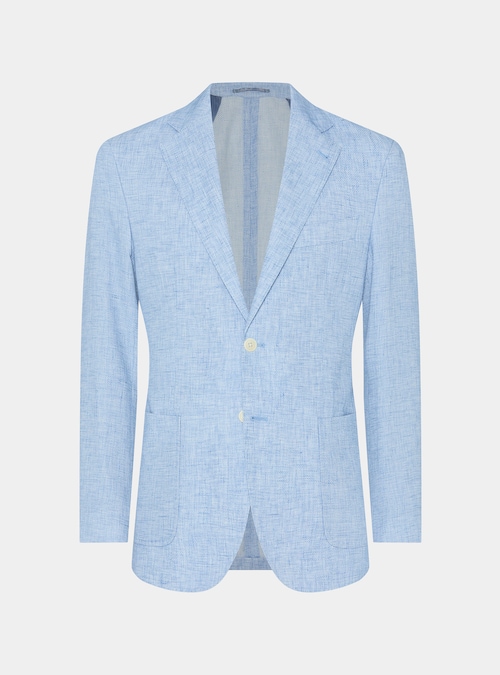 Gutteridge. Slim in lino sfoderato, tasche a toppa e taschini interni