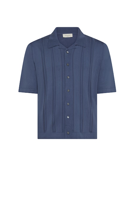 Piacenza 1733. Camicia in maglia a coste piatte irregolari con collo a polo