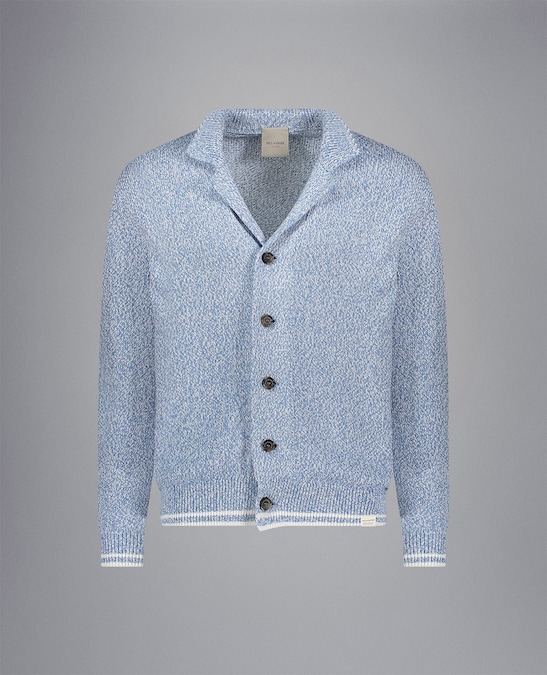 Paul & Shark. Cardigan con collo aperto in cotone Piuma, realizzato con filati Giza a fibra lunga, leggero e morbido, collezione Riviera