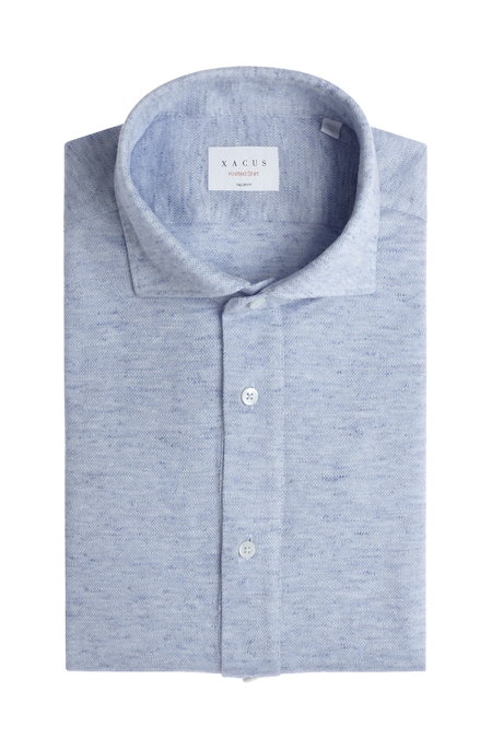 Xacus. Camicia con taglio formale in jersey di cotone e tencel mélange