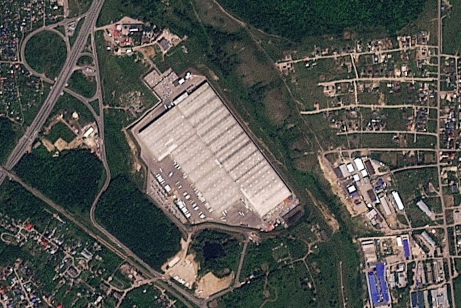 Un'immagine satellitare mostra uno stabilimento di Wildberries a Novosemeykino, nella regione di Samara, in Russia, il 26 luglio 2026. 2026 Planet Labs PBC/Foto fornita da REUTERS (via REUTERS)
