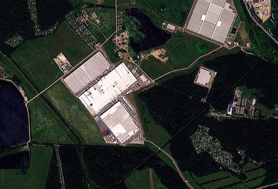 Un'immagine satellitare mostra uno stabilimento di Wildberries a Elektrostal, nella regione di Mosca, in Russia, il 17 luglio 2026. 2026 Planet Labs PBC/Foto fornita da REUTERS (via REUTERS)