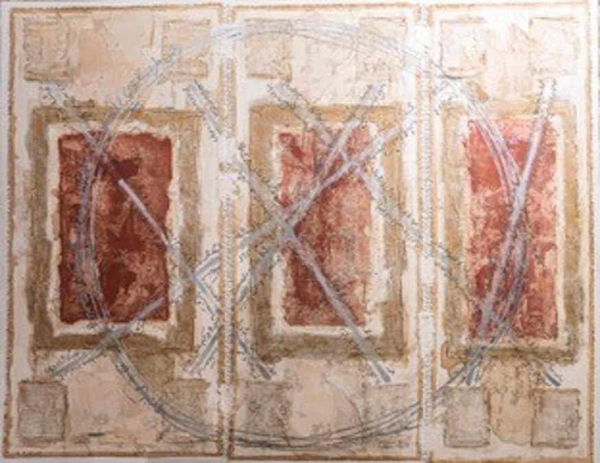 Ahmad NejadL Les 4 coins du monde tecnica mista su tela 2010 114x146 cm € 12.600