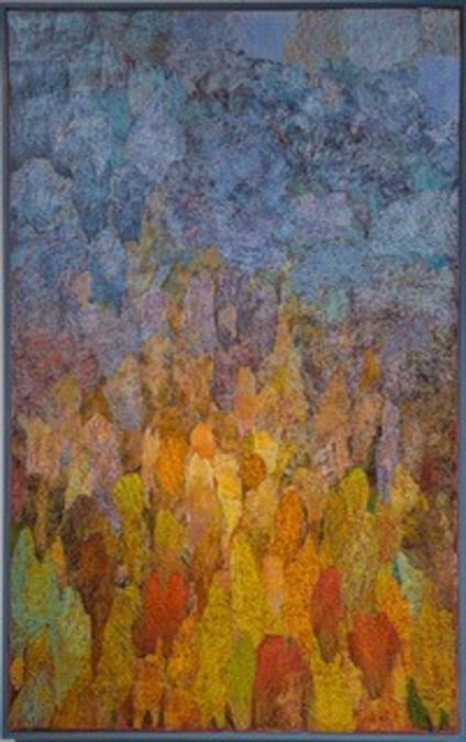 Marco Laganà Un inverno di attese collage pittorico su tela 2026 100x80 cm € 3.300