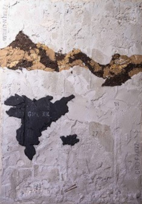 Gianni Depaoli Derive Panama tecnica mista su cemento, pigmento, reperti organici marini, resina 75x50 cm 2026 € 1.800